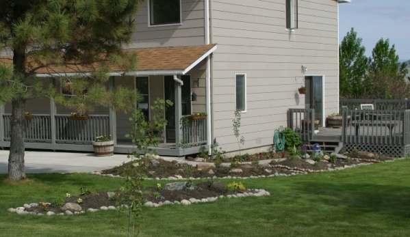 Flower beds on the east side of the house